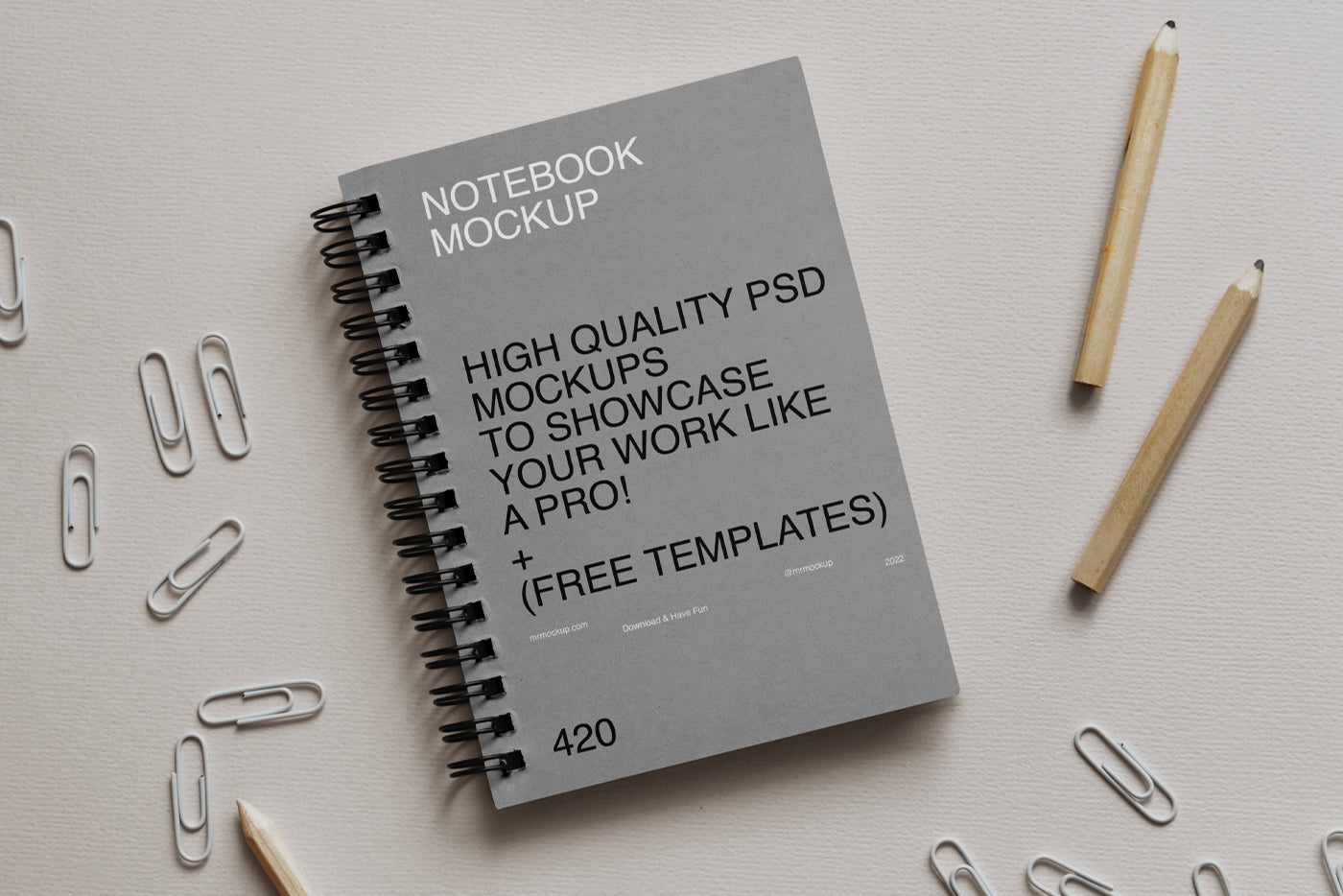 Free Simple Paper Notebook Mockup