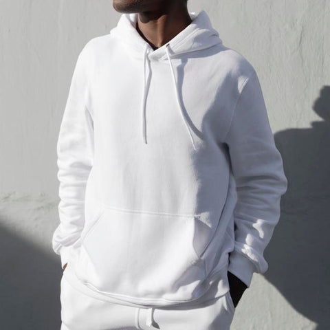 Free Simple White Hoodie Mockup Psd Comfortably Sporty Menswear Psd