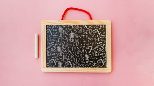 Free Slate Mockup With Back To School Concept Psd