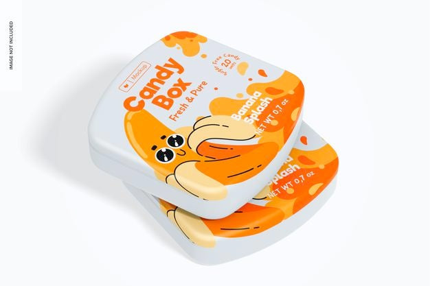 Free Slit Up Candy Box Mockup, Stacked Psd