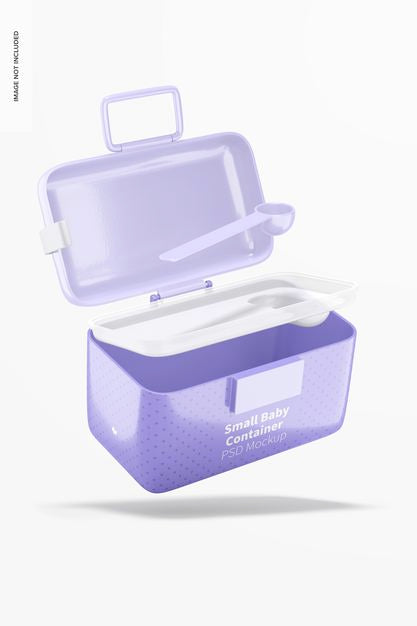 Free Small Baby Milk Powder Container Mockup, Falling Psd