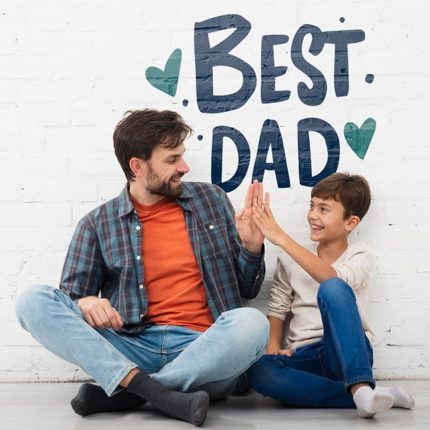 Free Small Child With Positive Message For Father Psd