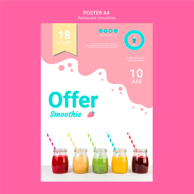 Free Smoothie Restaurant Flyer Template Psd