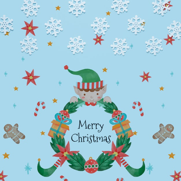 Free Snowflakes With Merry Christmas Concept Psd