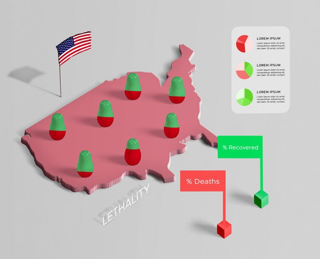 Free Spreading Of Coronavirus Map Recovered And Deaths Psd