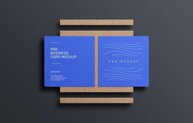 Free Square Business Card Mockup Psd