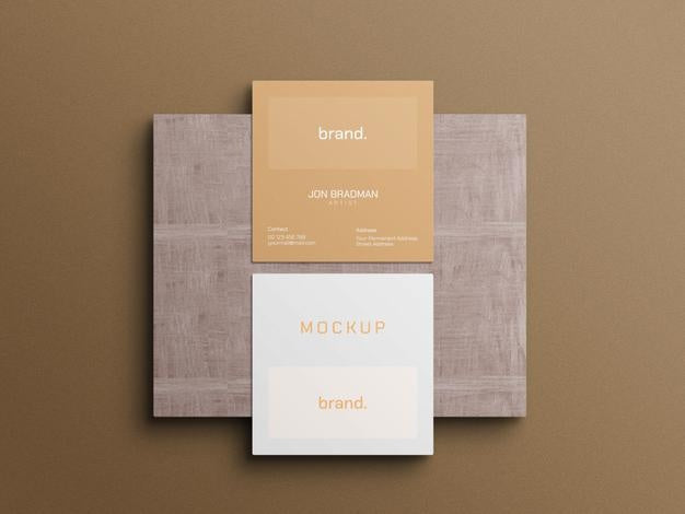 Free Square Business Card Mockup Psd