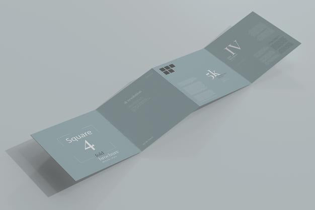 Free Square Four Fold Brochure Mockup Psd