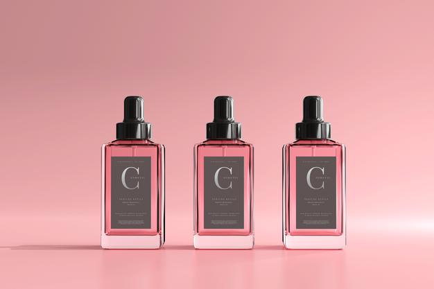 Free Square Perfume Bottle Mockup Psd
