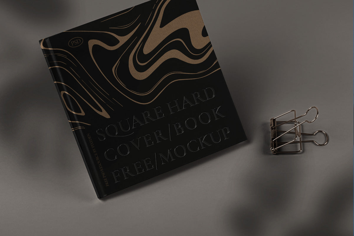 Free Square Uv Psd Hardcover Book Mockup