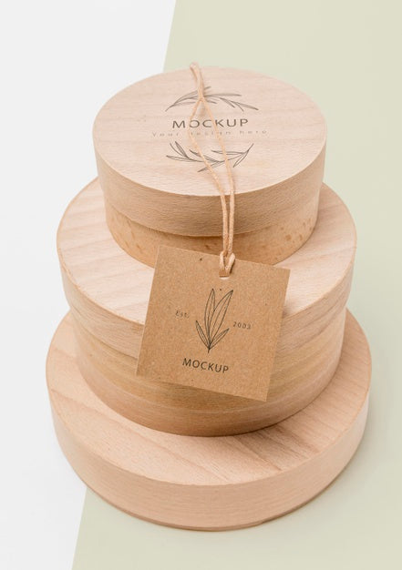Free Stacked Eco-Friendly Packaging Cardboard Boxes Mock-Up Psd