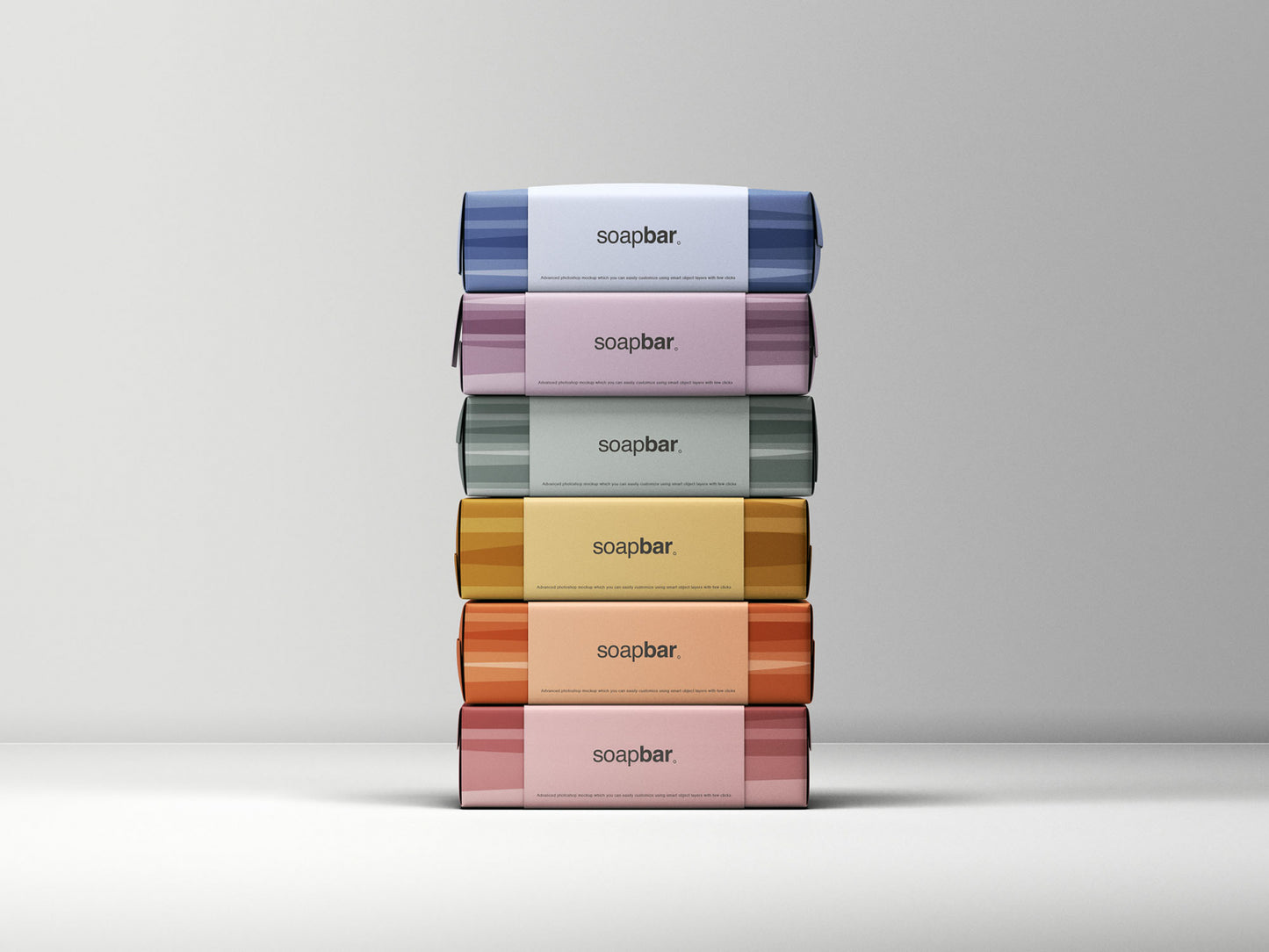 Free Stacked Soap Bars Packaging Mockup