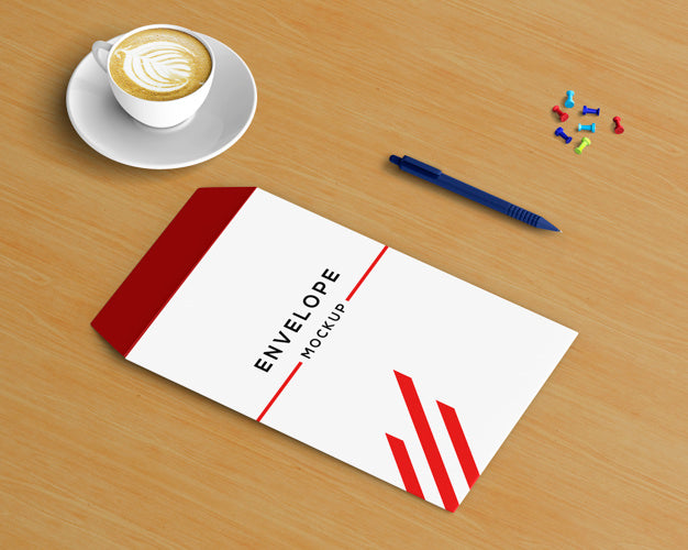 Free Stationery Concept With Envelope Mockup And Coffee Psd