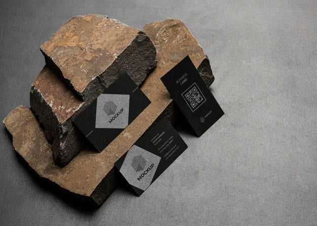 Free Stationery Mock-Up With Dark Rugged Rock Psd