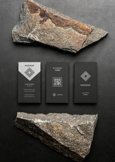 Free Stationery Mock-Up With Dark Rugged Rock Psd