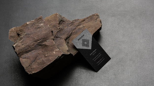 Free Stationery Mock-Up With Dark Rugged Rock Psd