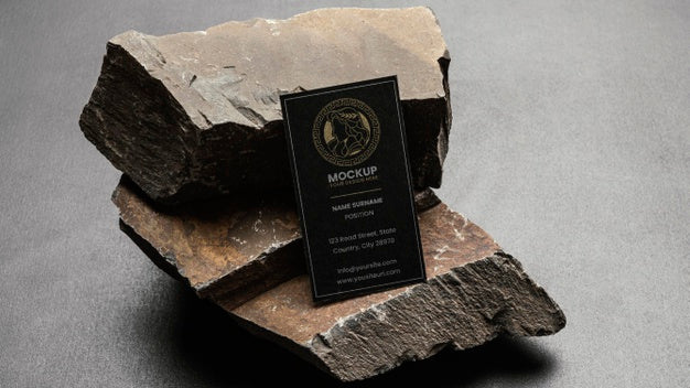 Free Stationery Mock-Up With Dark Rugged Rock Psd