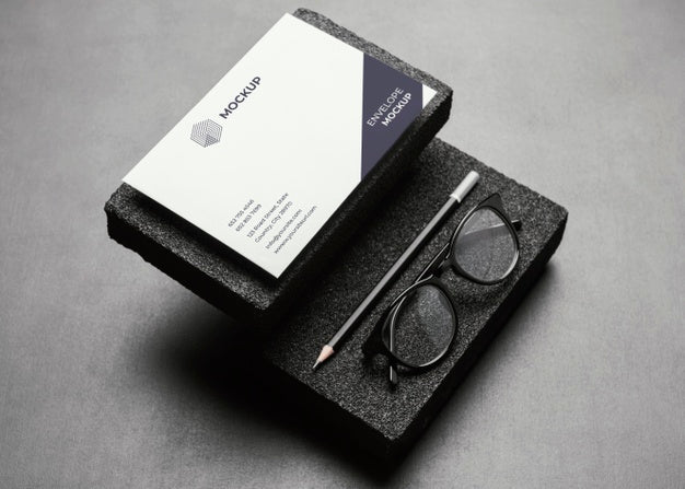 Free Stationery Mock-Up With Dark Stones Psd