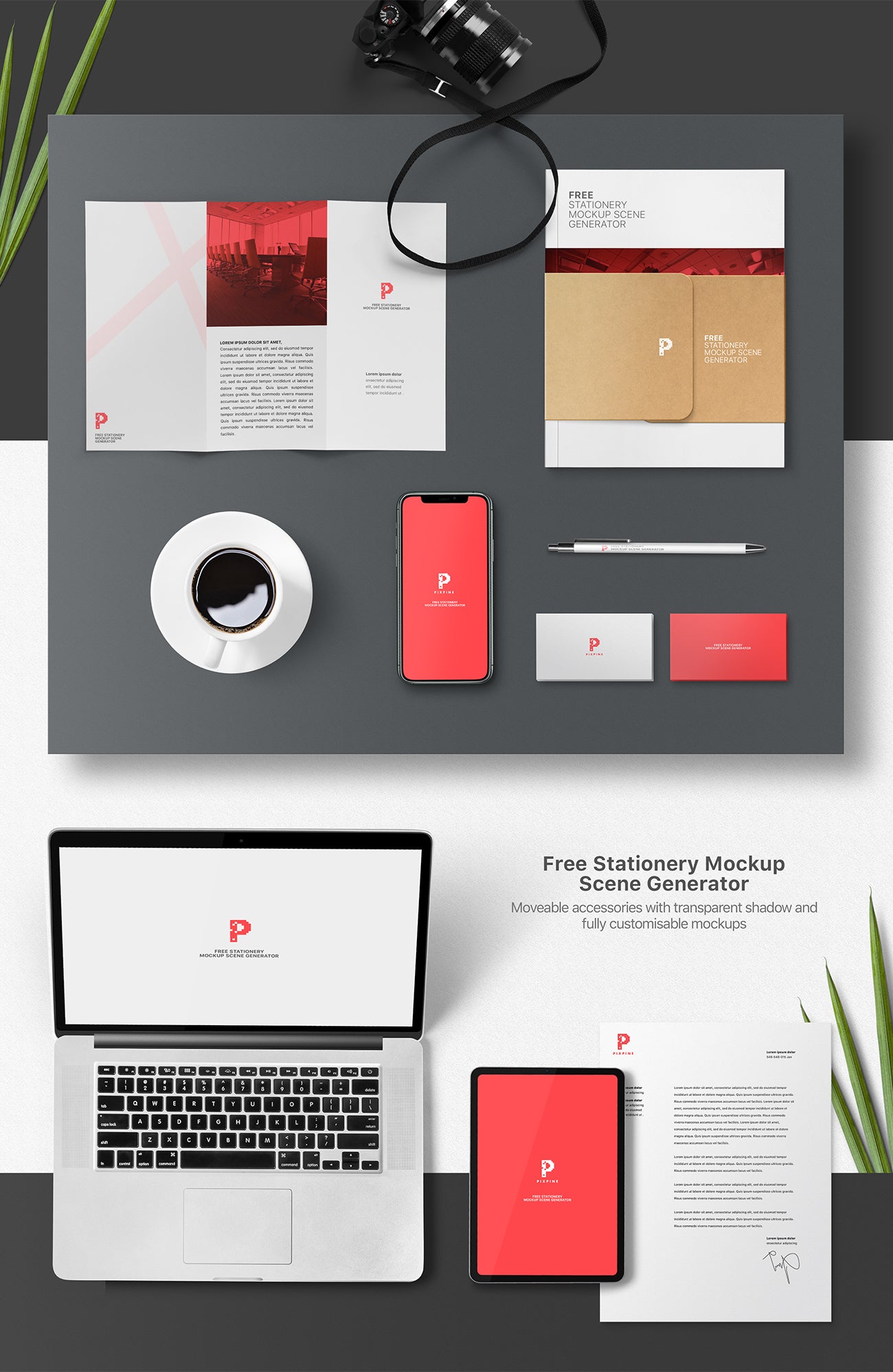 Free Stationery Mockup Scene Generator