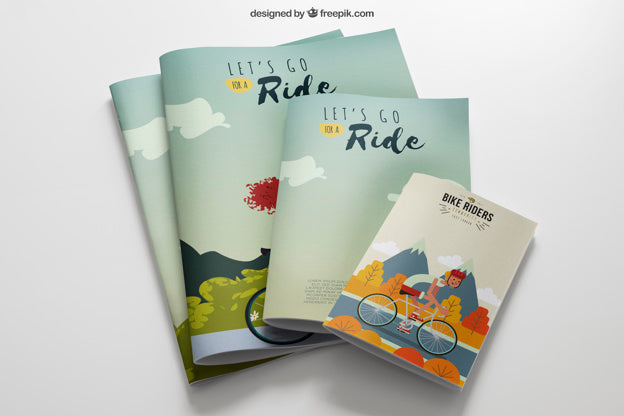 Free Stationery Mockup With Brochures In Different Sizes Psd