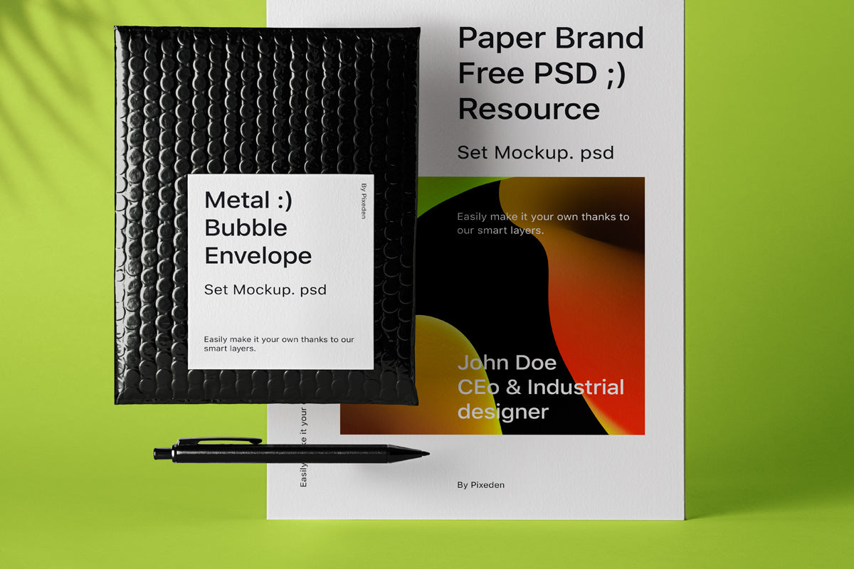 Free Stationery Psd Bubble Envelope Mockup