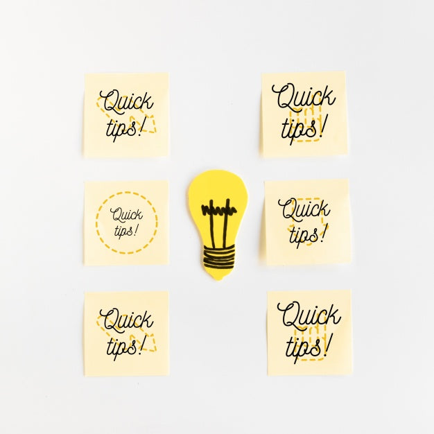 Free Sticky Notes Mockup With Tips Concept Psd