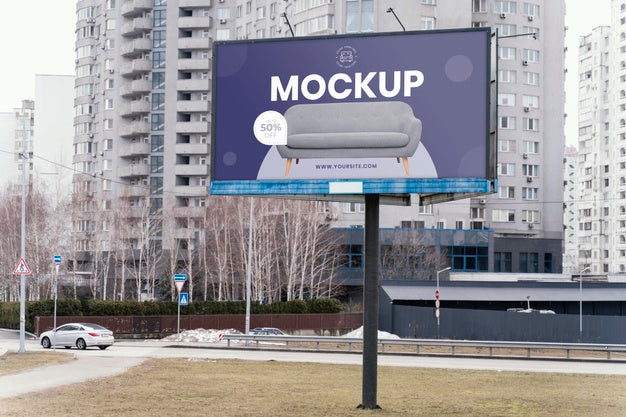 Free Street Billboard Display Mock-Up Psd