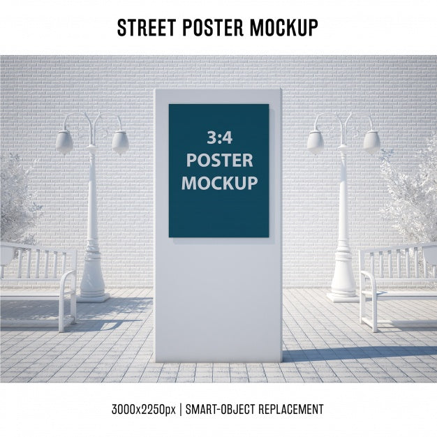 Free Street Poster Mockup Psd
