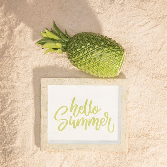 Free Summer Mockup With A Pineapple Psd