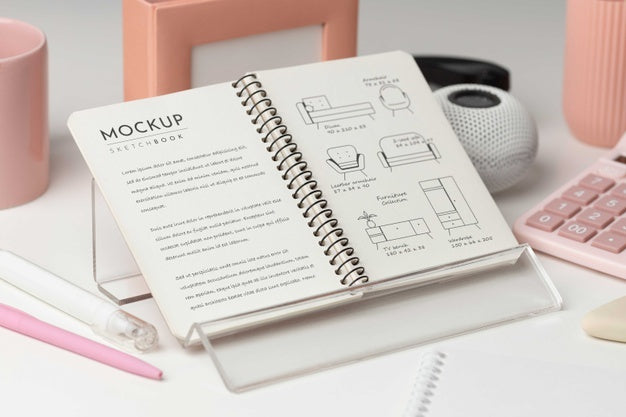 Free Table Display With Calendar Mockup In Real Life Psd