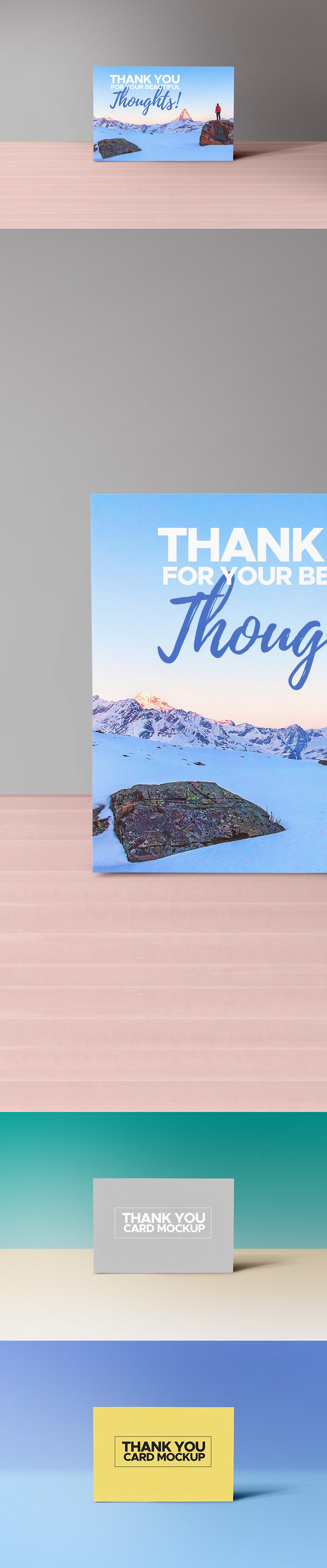 Free Thank You Notes Card Mockup PSD