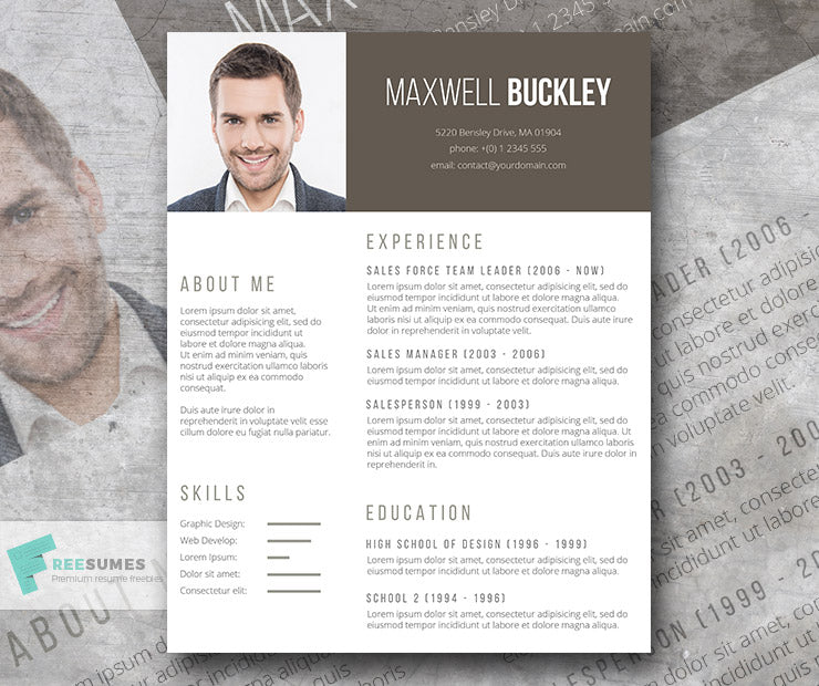 Free Modern Headline CV Resume Template in Minimal Style in Microsoft Word (DOC) Format
