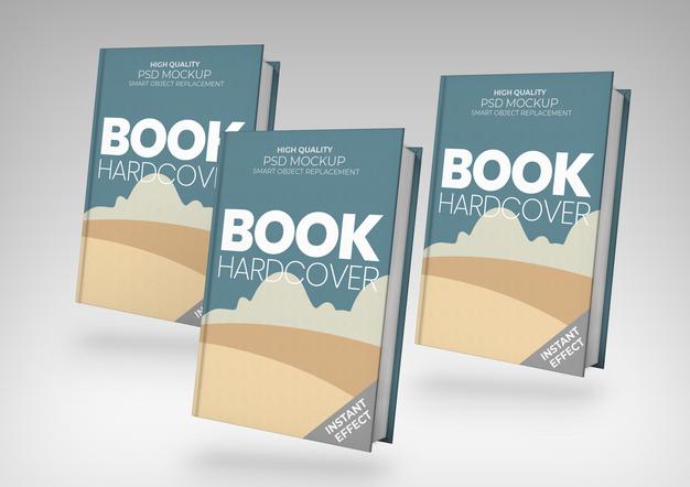 Free Three Books Mockup Psd