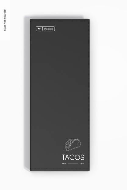 Free Three-Sided Menu Cover Mockup, Top View Psd