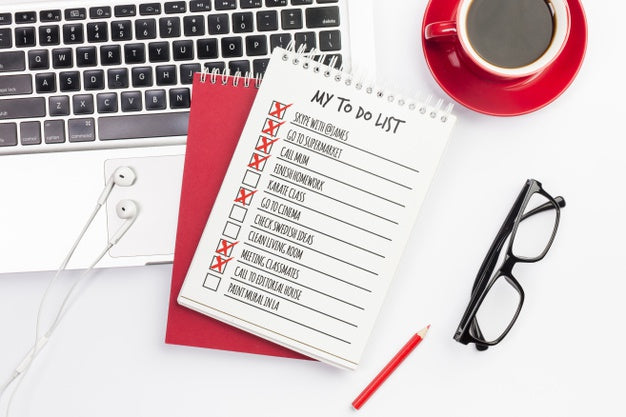 Free To Do List Desktop Concept With Coffee Psd