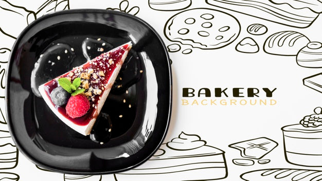 Free Top View Almond Sprinkle Cheesecake Psd