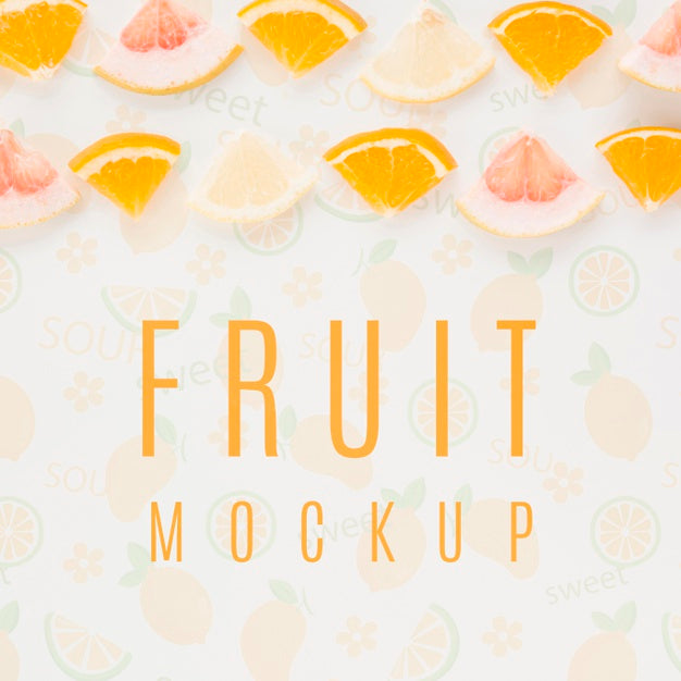 Free Top View Assortment Of Organic Fruits With Mock-Up Psd