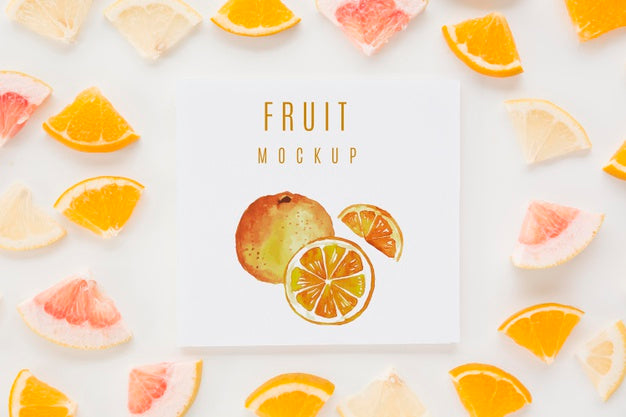 Free Top View Assortment Of Organic Fruits With Mock-Up Psd