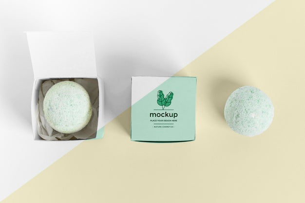 Free Top View Bath Bomb Branding Psd