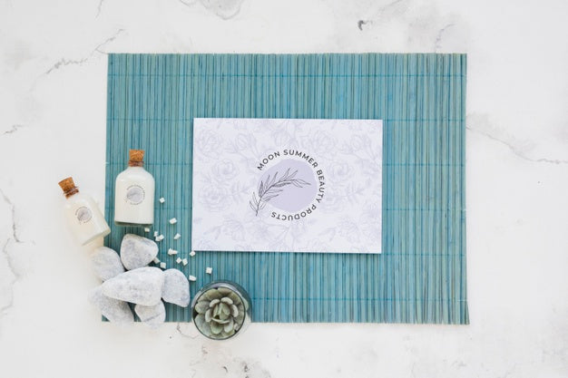 Free Top View Bath Concept With Toiletries Psd