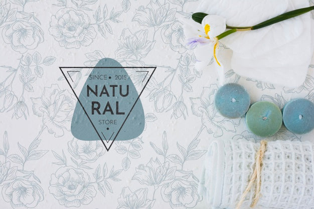 Free Top View Bath Concept With Toiletries Psd