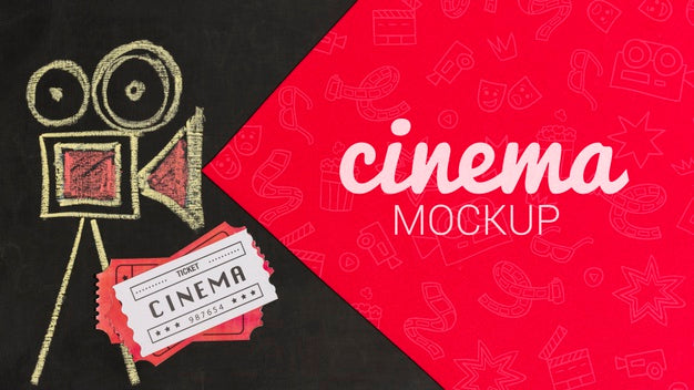 Free Top View Chalk Movie Composition Psd