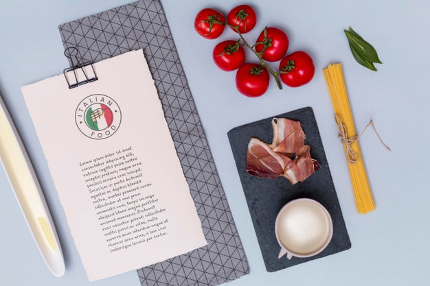 Free Top View Delicious Ingredients For Pasta Psd