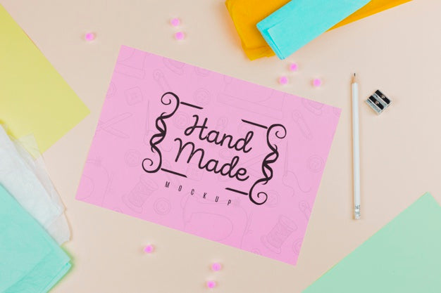 Free Top View Hand Made Concept Psd