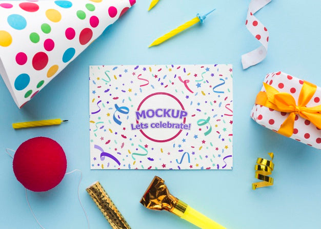 Free Top View Happy Birthday Party Psd