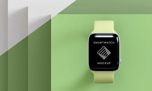 Free Top View Modern Smartwatch With Screen Mock-Up Psd