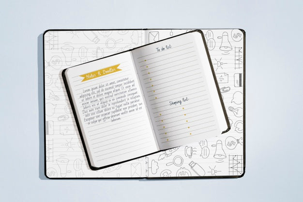 Free Top View Of Brochure Concept Mock-Up Psd