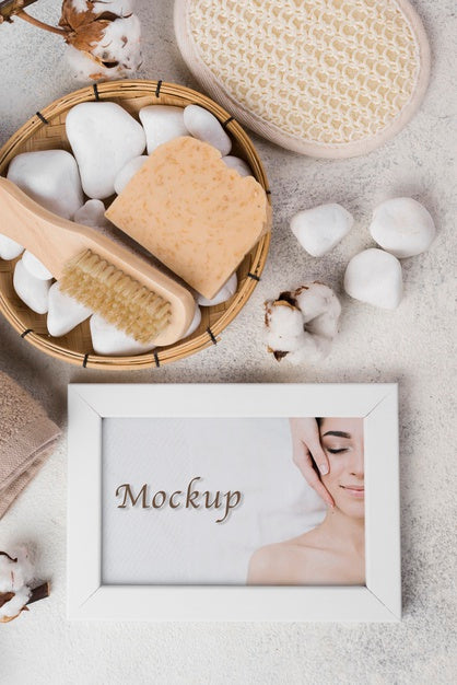 Free Top View Of Spa Concept Mock-Up Psd