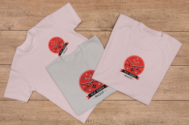 Free Top View Of T-Shirt Concept Mock-Up Psd