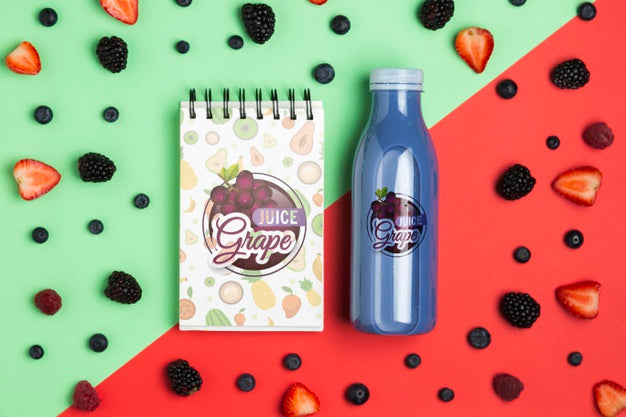 Free Top View Smoothie Surrounded By Slices Of Fruits Psd